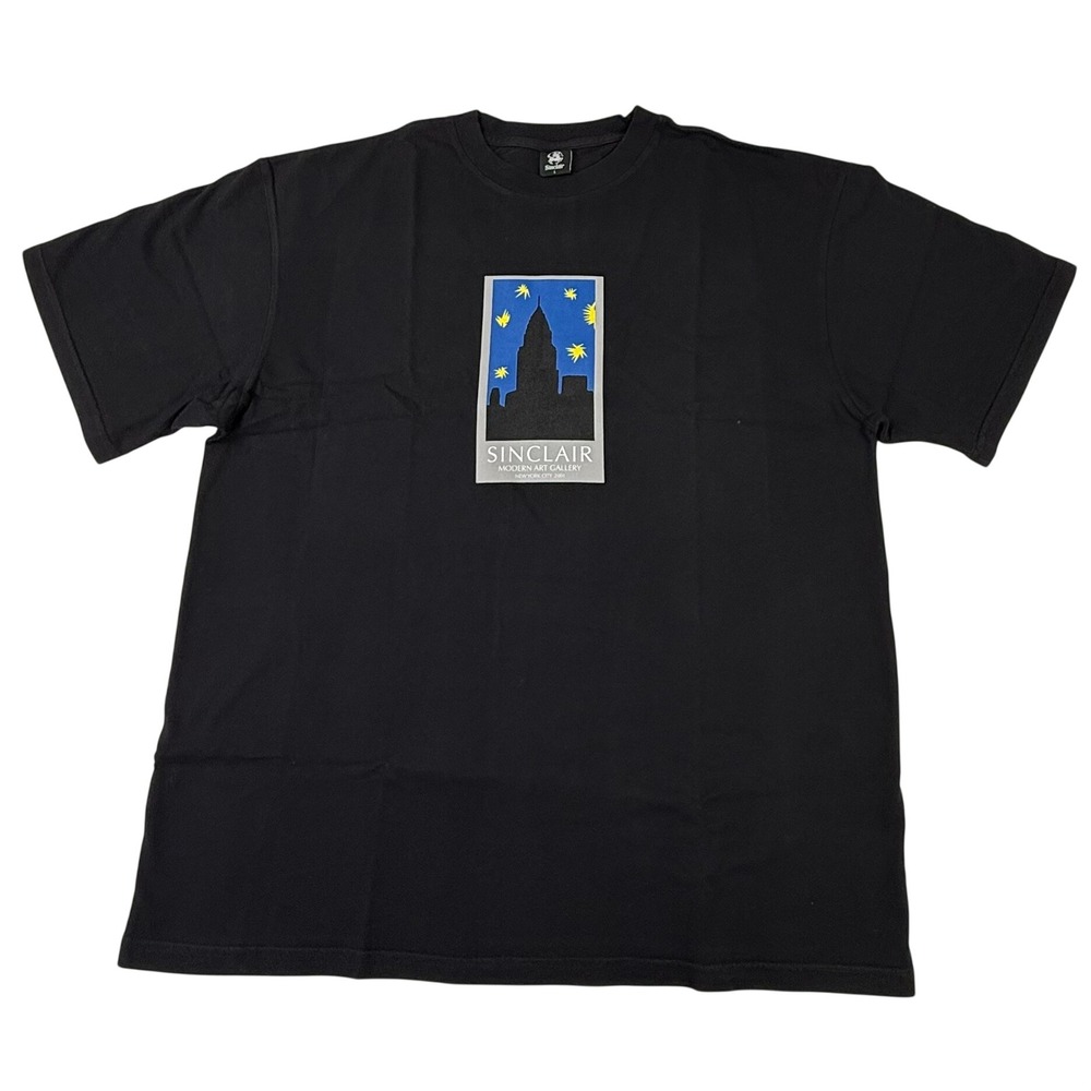 Sinclair Modern Art Gallery NYC 2001 Graphic T-Shirt Black Mens Large USA Made